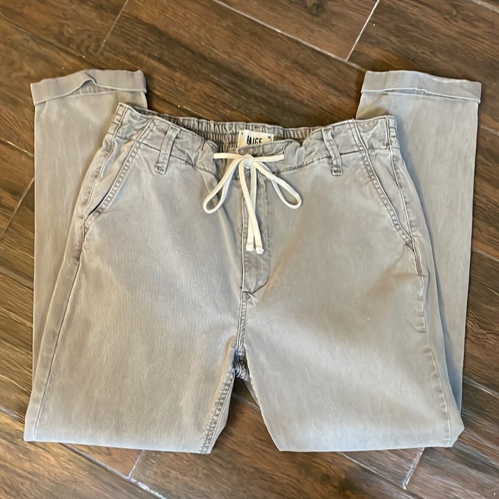 Paige Jeans Womens Size 30 Elastic Waist Drawstring Cuffed Hem Grey